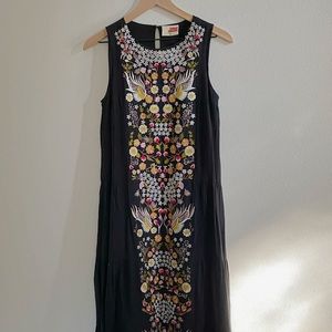 Anthropologie Embroidered Maxi Dress